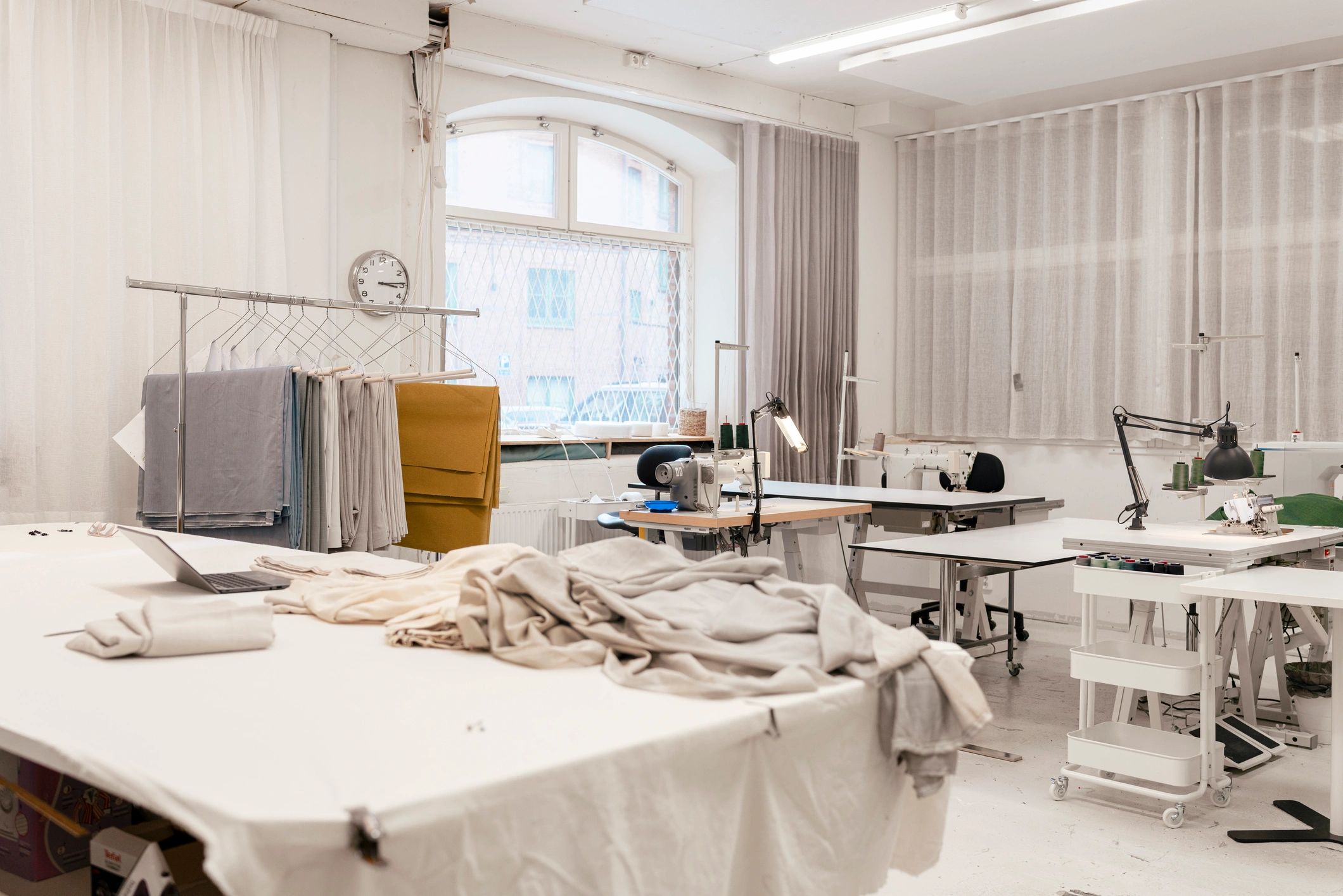 Studio workspace used for apparel and production planning